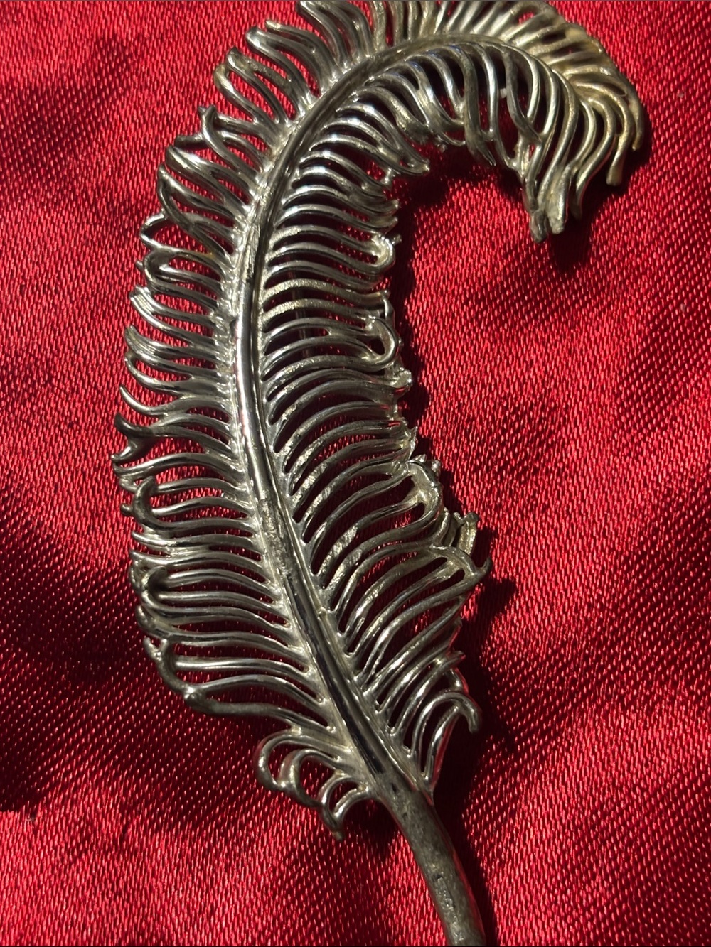 Vintage Pegasus Coro Silver Feather Quill Brooch